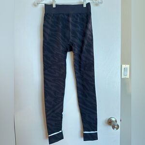 Sweaty Betty Base Layer Seamless Leggings Black Animal Wave Women's Small